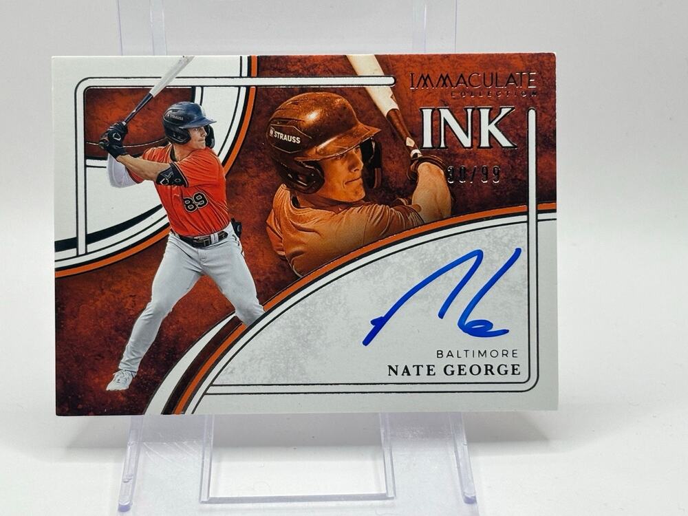 2026 Panini Immaculate Nate George On Card Auto 30/99 SP Baltimore Orioles